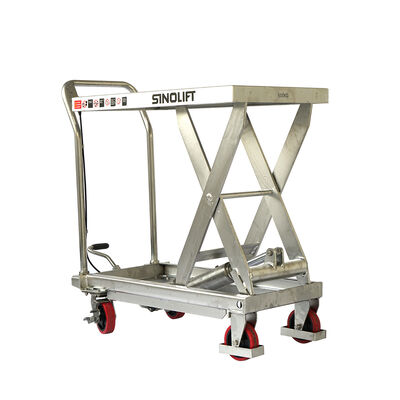 TF15S 304 Stainless Steel Scissor Lift Table | Manual Hydraulic Cart