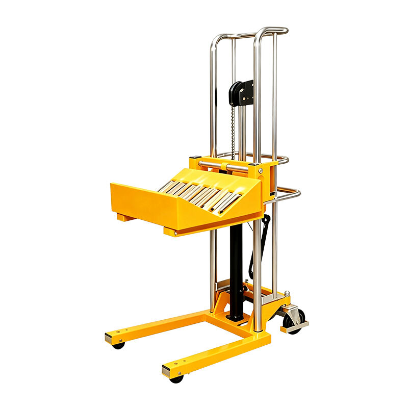 SINOLIFT PV Manual Hydraulic Roll Handling Stacker for Paper & Film Rolls